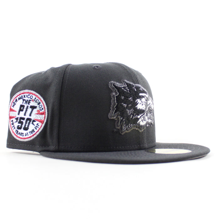 University of New Mexico Lobos the Pit 50th New Era 59Fifty Fitted Hat (Graphite Gray Under Brim)