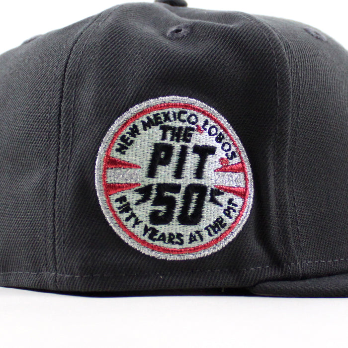 University of New Mexico Lobos the Pit 50th New Era 59Fifty Fitted Hat (Graphite Gray Under Brim)