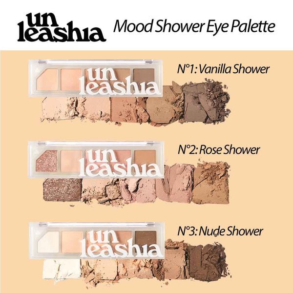 Unleashia Mood Shower Face Palette (5 Types). باليت الوجه أنليشيا مود شاور (5 أنواع) - Princess Cosmetics Qatar