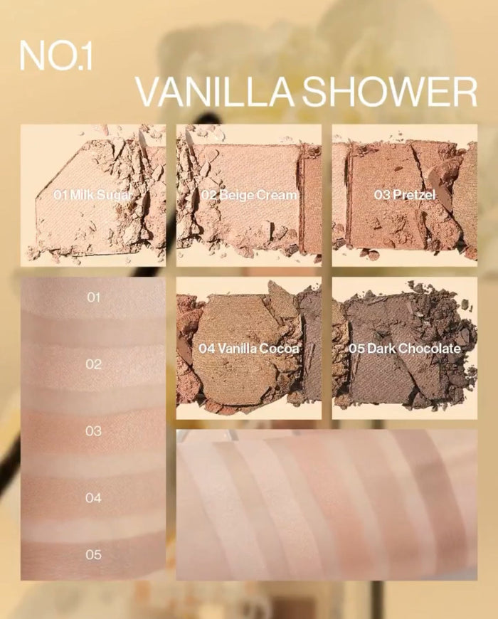 Unleashia Mood Shower Face Palette (5 Types). باليت الوجه أنليشيا مود شاور (5 أنواع) - Princess Cosmetics Qatar