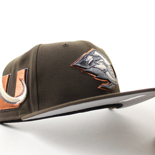 Utah Mammoth Utah Patch New Era 59Fifty Fitted Hat (Walnut Gray Under Brim)