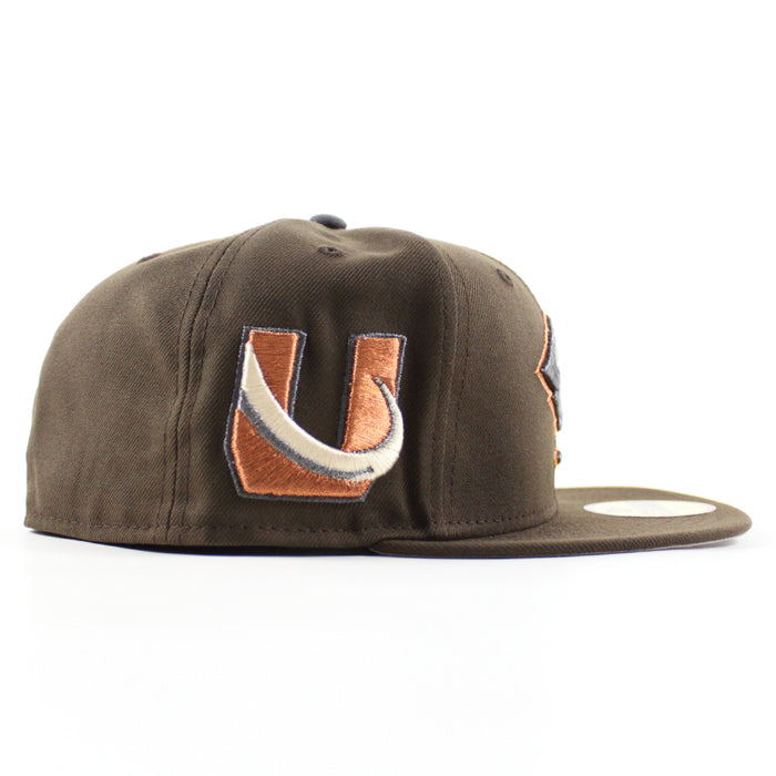 Utah Mammoth Utah Patch New Era 59Fifty Fitted Hat (Walnut Gray Under Brim)