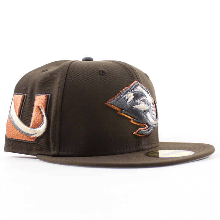 Utah Mammoth Utah Patch New Era 59Fifty Fitted Hat (Walnut Gray Under Brim)