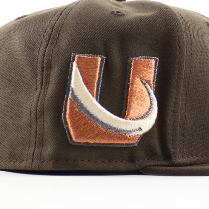 Utah Mammoth Utah Patch New Era 59Fifty Fitted Hat (Walnut Gray Under Brim)