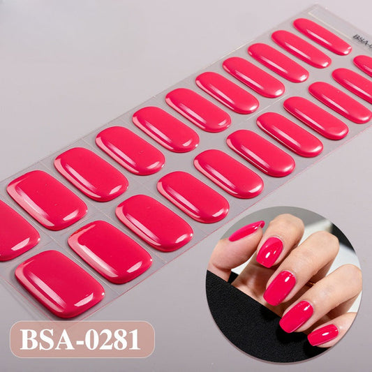 UV-Free Gel Nail Sticker Eye-catching red