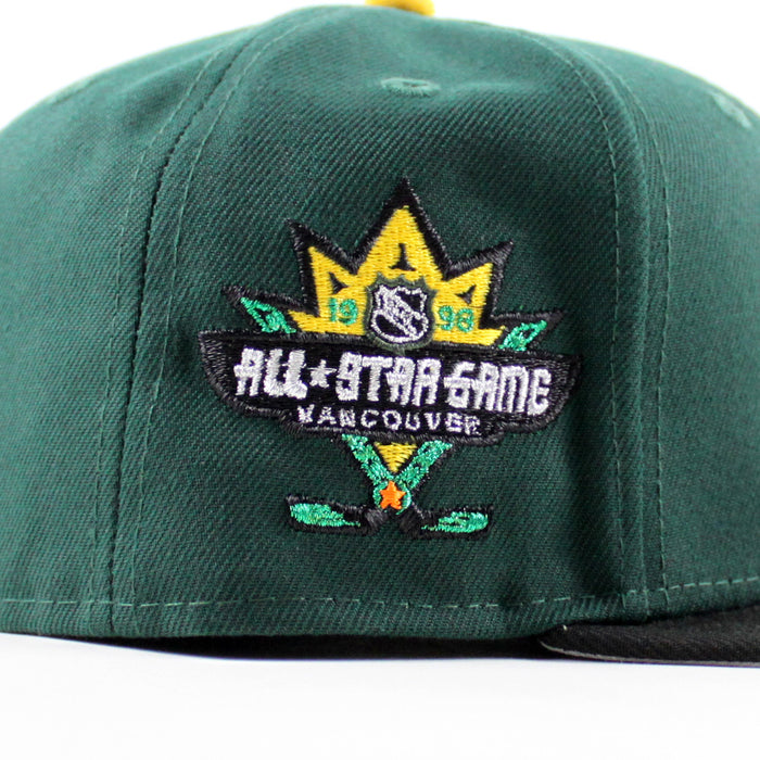 Vancouver Canucks 1998 All Star Game New Era 59Fifty Fitted Hat (Green Black Gray Under brim)