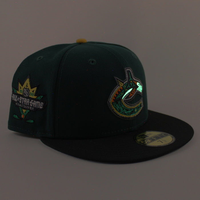 Vancouver Canucks 1998 All Star Game New Era 59Fifty Fitted Hat (Green Black Gray Under brim)