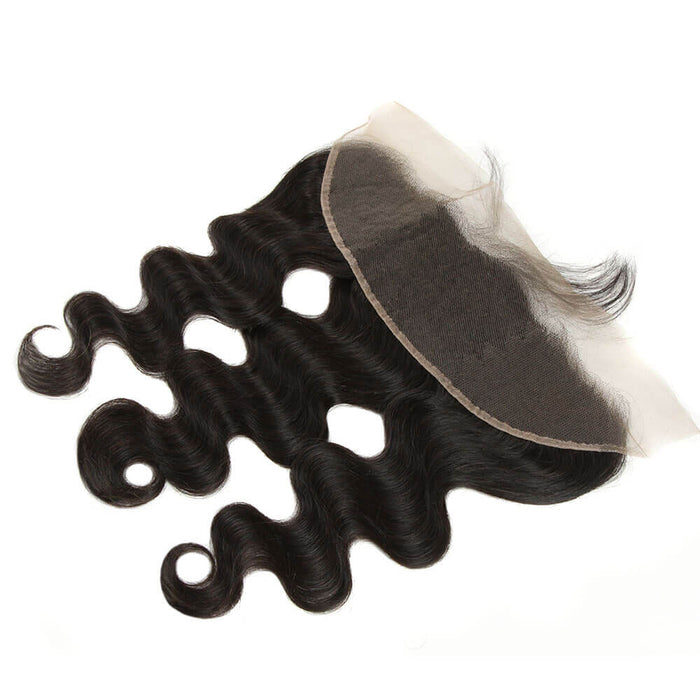 natural black body wave hand tied 13*4 lace closure hair weave