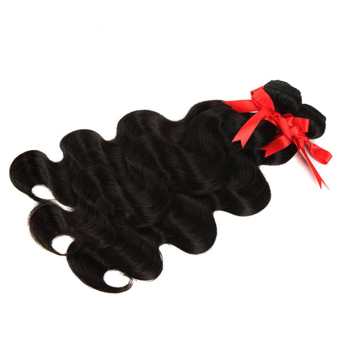 natural black body wave human hair bundles 3pcs