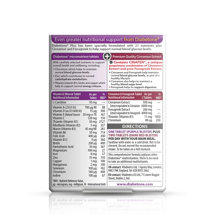 Vitabiotics Diabetone Plus 84 Capsules (A)