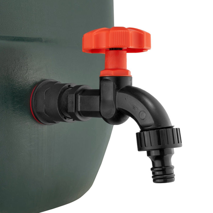 Water Butts Kit 3/4in PP Black Tap and Drill Bit MDPE Pipe Connector Tap Adapter