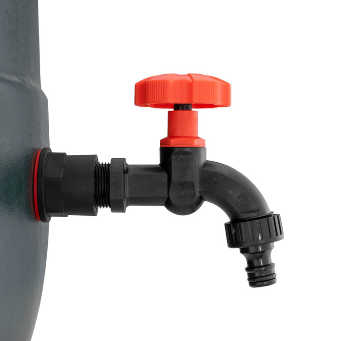Water Butts Kit 3/4in PP Black Tap and Drill Bit MDPE Pipe Connector Tap Adapter