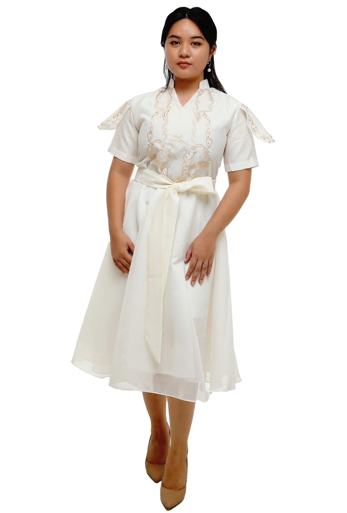 Modern Jusilyn Filipiana White Dress