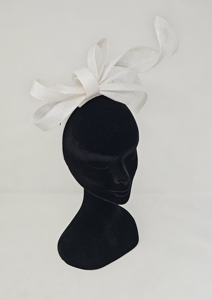 White Twist Looped Hairband Fascinator