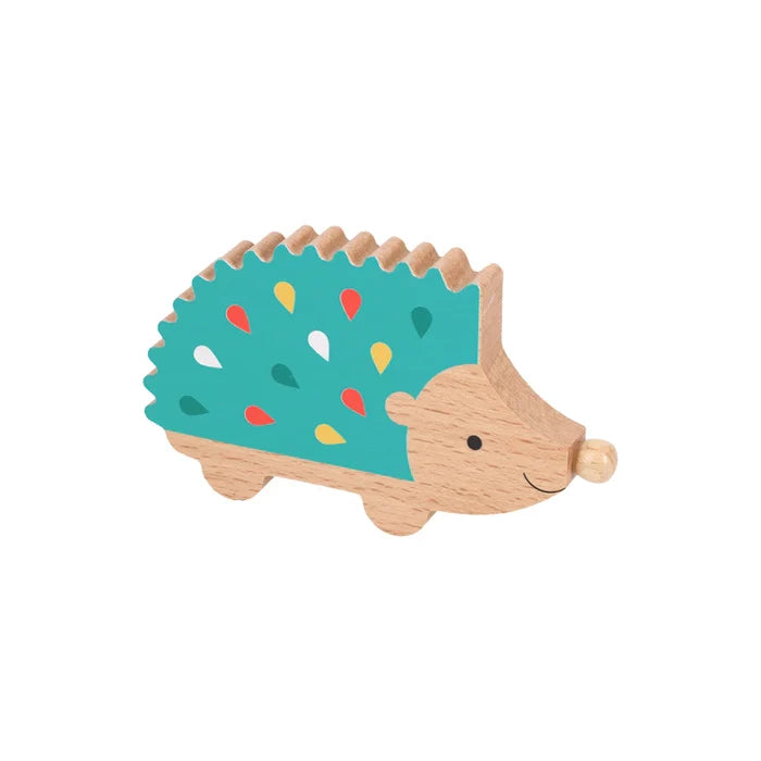 Petit Collage - Wooden Toy - Happy Hedgehog Percussion Instrument - Details