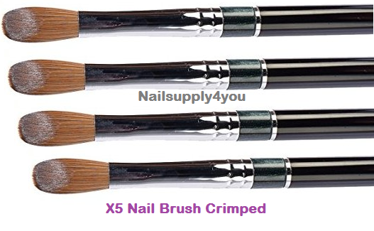 X5 SUPER Kolinsky Acrylic Nail Brush for Powder Manicure (CRIMPED) - Choose Size