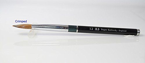 X5 SUPER Kolinsky Acrylic Nail Brush for Powder Manicure (CRIMPED) - Choose Size
