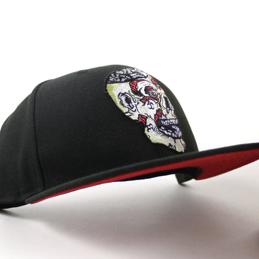 ZOMBIE BRAIN New Era 59Fifty Fitted Hat (Black Scarlet Red Under Brim)