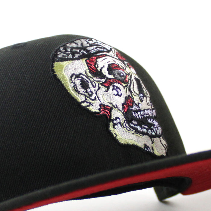 ZOMBIE BRAIN New Era 59Fifty Fitted Hat (Black Scarlet Red Under Brim)